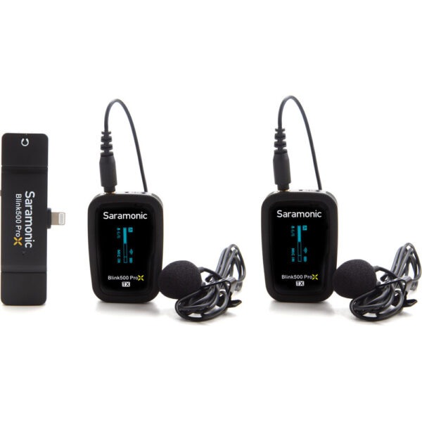 (Saramonic) Blink500 ProX B4 Sistema de micrófono inalámbrico digital para dos personas con conector Lightning - Iphone -