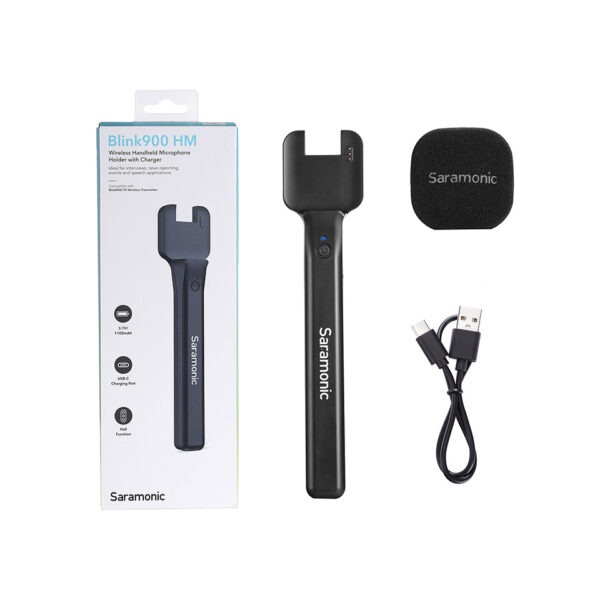 (Saramonic) Blink900 HM Soporte para micrófono inalámbrico de mano con cargador - Imagen 4