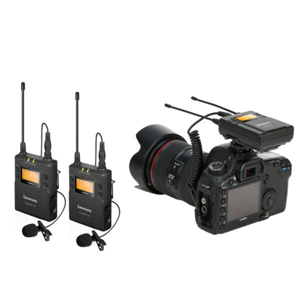 (Saramonic) UwMic9 RX9+TX9+TX9 Sistema de micrófono inalámbrico UHF Lavalier para 2 personas con receptor portátil montable en cámara - Imagen 2