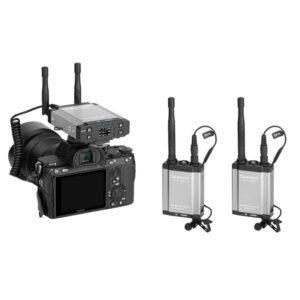 (Saramonic)  Vlink2 Kit 2 Sistema de micrófono Lavalier inalámbrico para dos personas con IFB Talkback, DK3 Lavs
